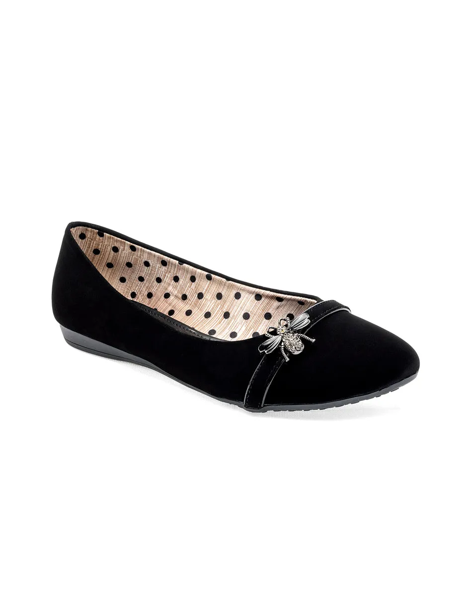 Flats puntales Color Negro Para Mujer De RBCOLLECTION