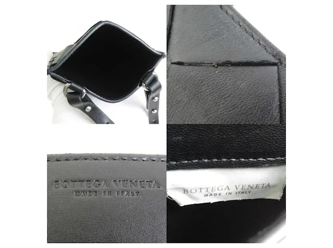 Funda de teléfono de cuero Intrecciato Bottega Veneta Negro 