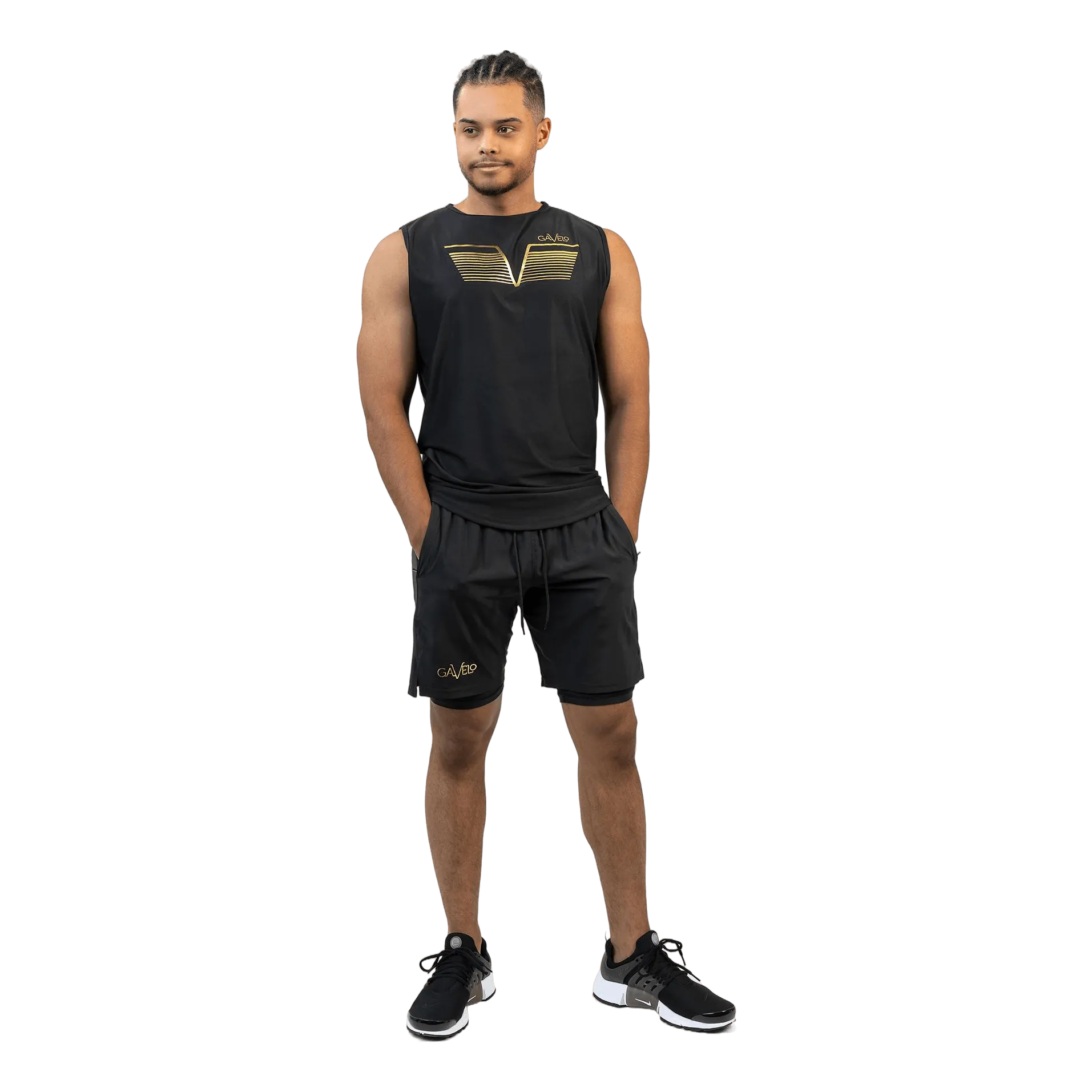 Gavelo Power Sleeveless Tee Black&gold