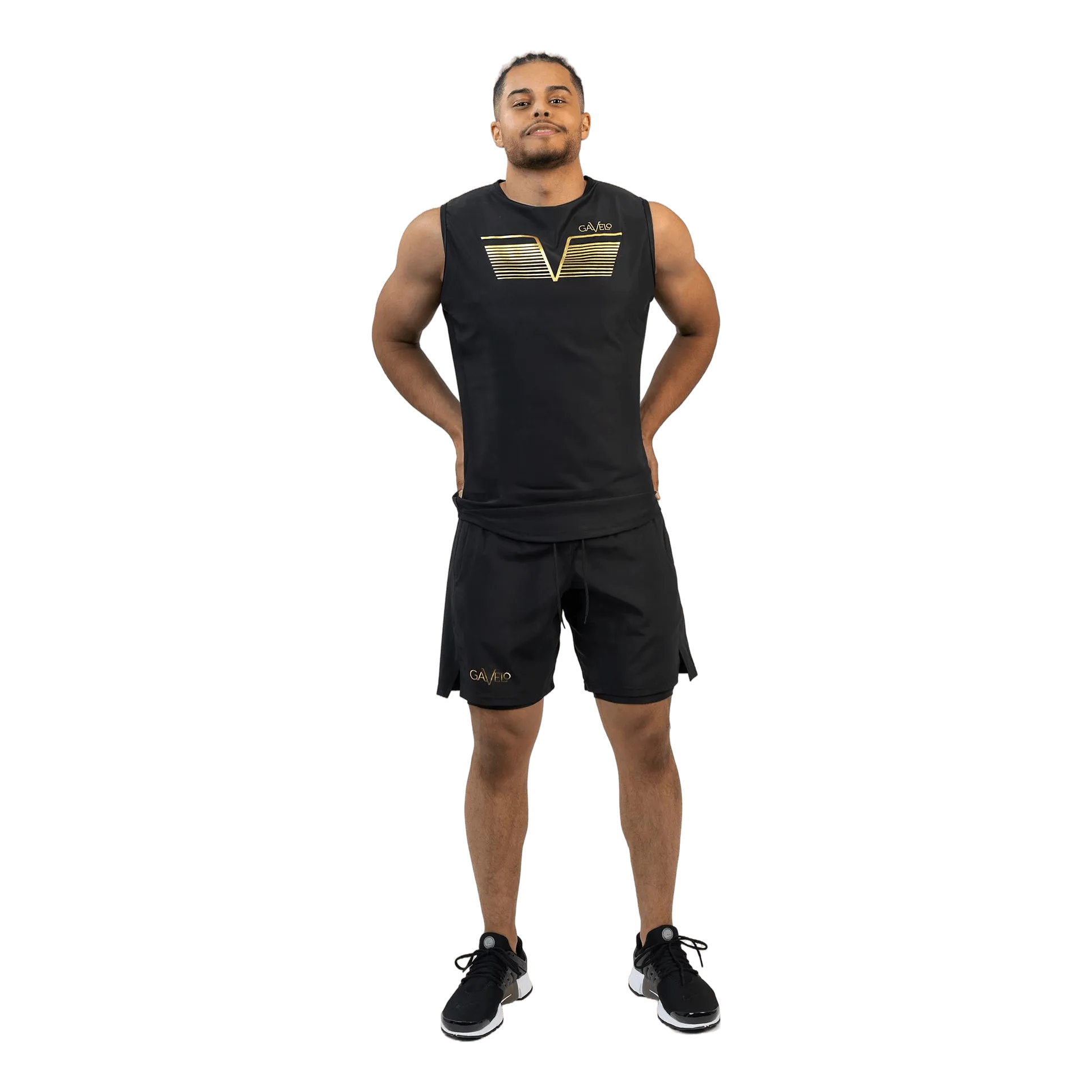 Gavelo Power Sleeveless Tee Black&gold