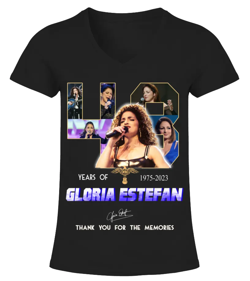 GLORIA ESTEFAN 48 YEARS OF 1975-2023 Camiseta cuello pico Mujer