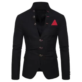 Hombre Casual Slim Fit Stand Collar Blazer Casual Business Jacket Coat