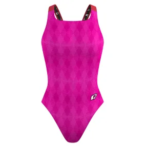 Hot Pink Plaid - Classic Strap Swimsuit