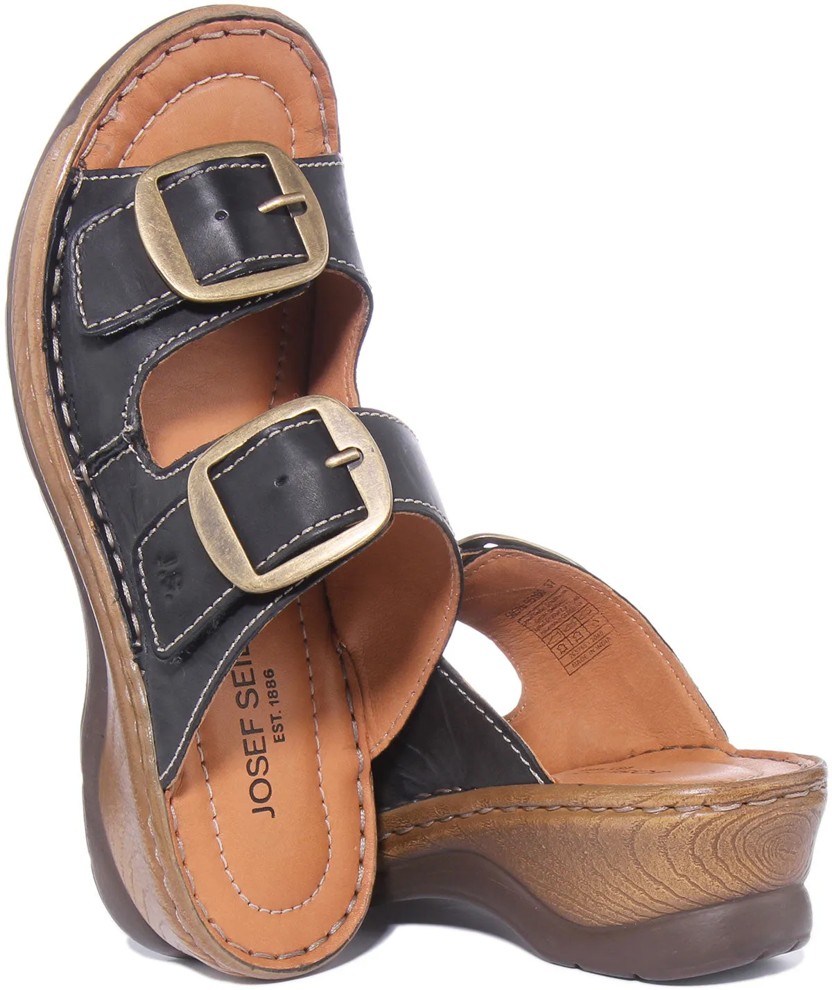 Josef Seibel Catalonia 76 Sandalia de cuero para mujer en marrón