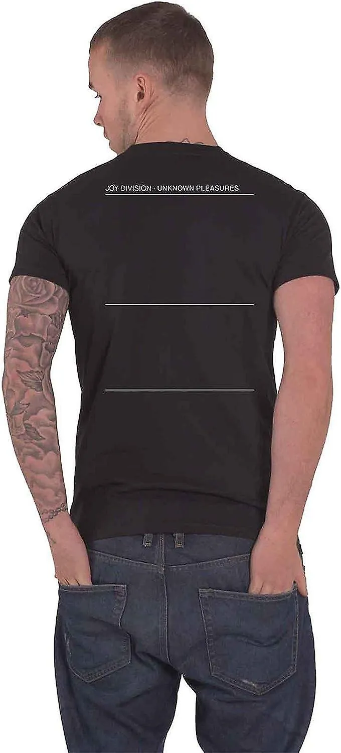 Joy Division Camiseta Unknown Pleasures Album Back Print Oficial Hombre Negro