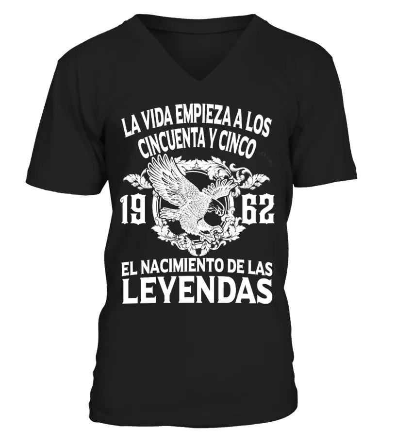 La vida empieza a los cincuenta y cinco 1962 el nacimiento de las leyendas Camiseta cuello en V Unisex