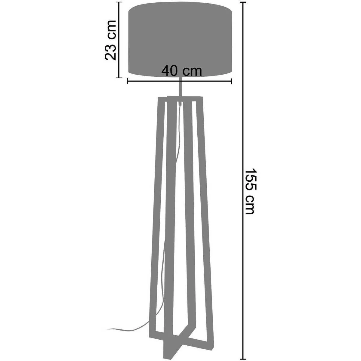 Lámpara de pie trapecio madera negro