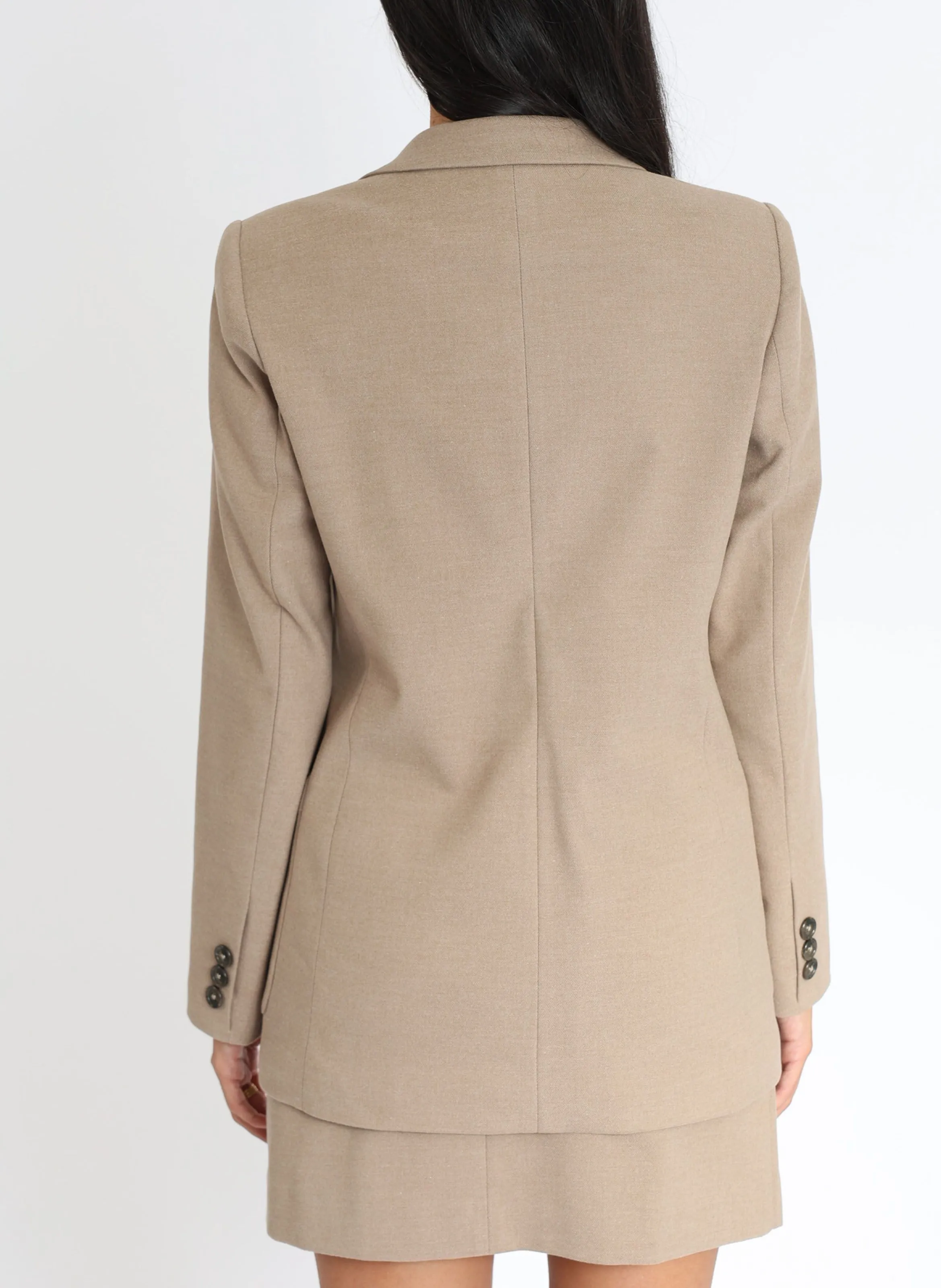 MACHA - Chaqueta sastre cruzada en beige