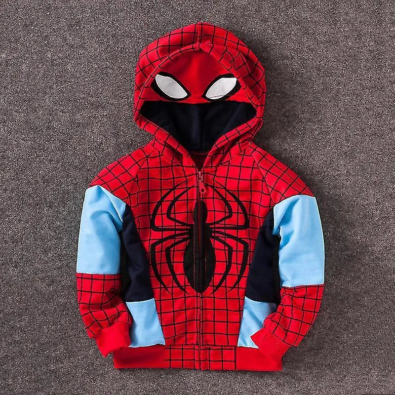 Marvel Superhero Spider-man Iron Man Jacket Kids Boy Zip Up Hoodie Coat Cosplay Costume