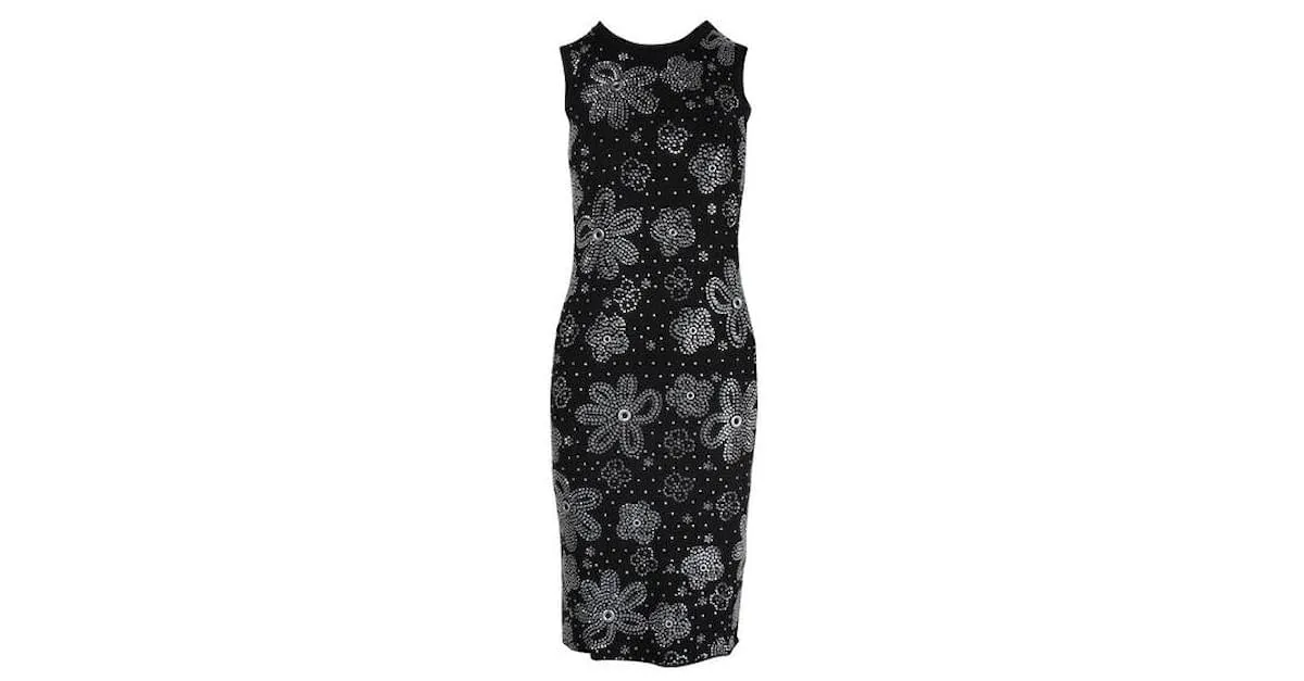 Michael Kors Vestido floral brillante Negro 