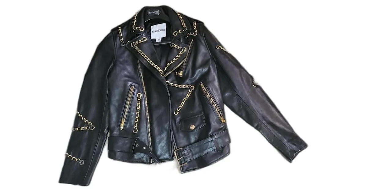 Moschino Motociclista Negro Dorado 