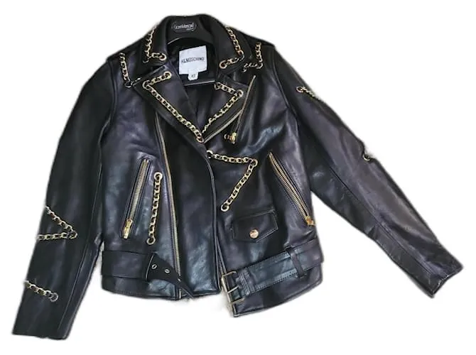 Moschino Motociclista Negro Dorado 