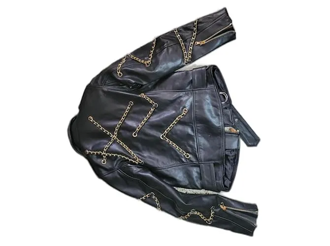 Moschino Motociclista Negro Dorado 