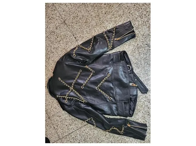 Moschino Motociclista Negro Dorado 