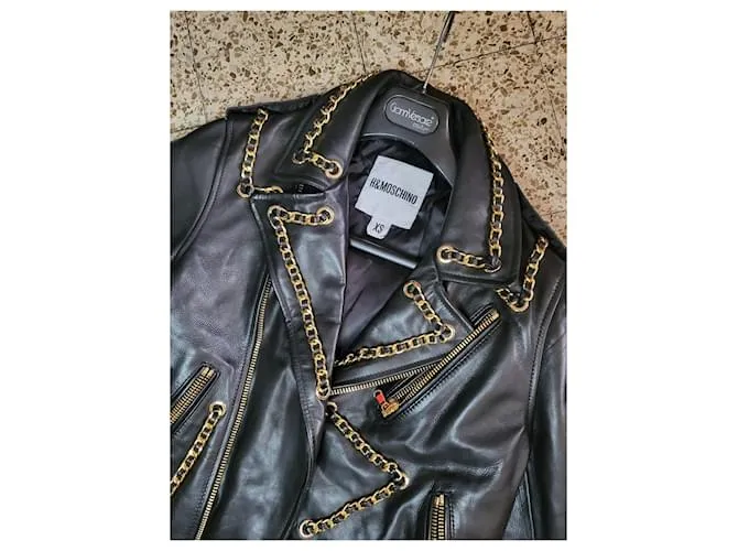 Moschino Motociclista Negro Dorado 