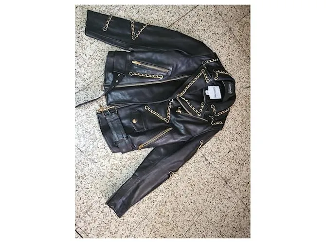 Moschino Motociclista Negro Dorado 