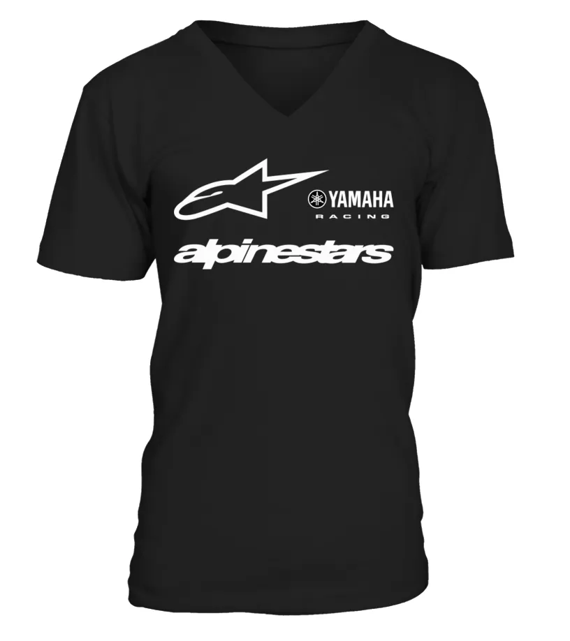 Moto GP Racing Racer Rossi VR46 Yamaha - ALPINESTARS 2 BL Camiseta cuello en V Unisex