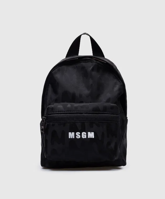 MSGM Black mini backpack with logo