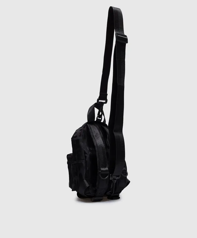 MSGM Black mini backpack with logo