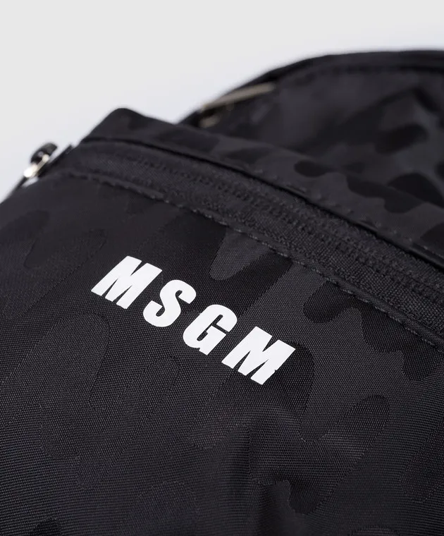 MSGM Black mini backpack with logo