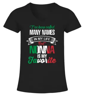 Nonna is my Favorite Name Camiseta cuello pico Mujer