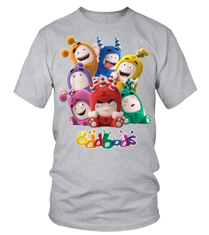 Oddbods All 7 Characters in Cute Funny Poses T-Shirt Camiseta cuello redondo Unisex