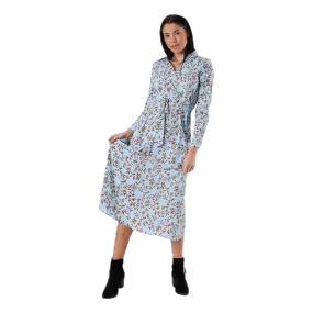 Only Alma Poly L/S Shirt Dress Aop Blue