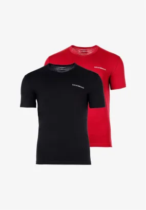 Pack 2 camisetas Emporio Armani 111267 3F717 05720 negro/rojo