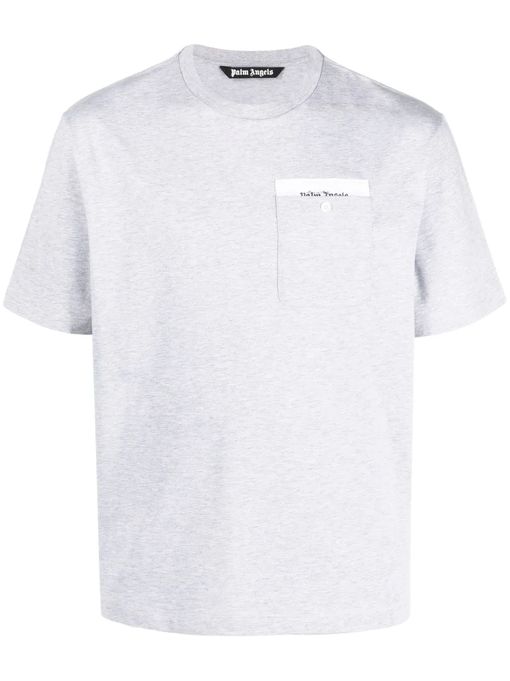 Palm Angels Sartorial Tape Reg Pkt Tee Melange Grey Off White