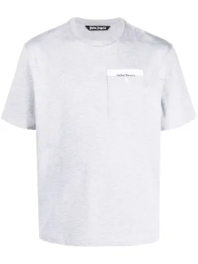 Palm Angels Sartorial Tape Reg Pkt Tee Melange Grey Off White