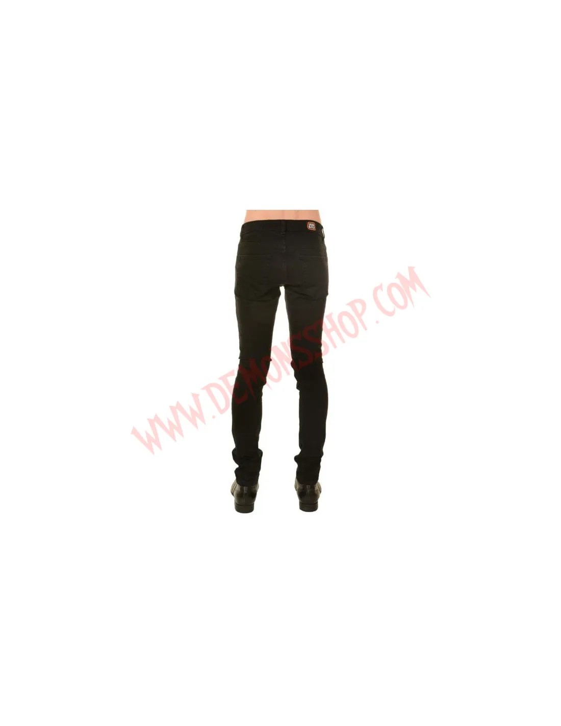 Pantalon Elastico Pitillo Negro Rocker