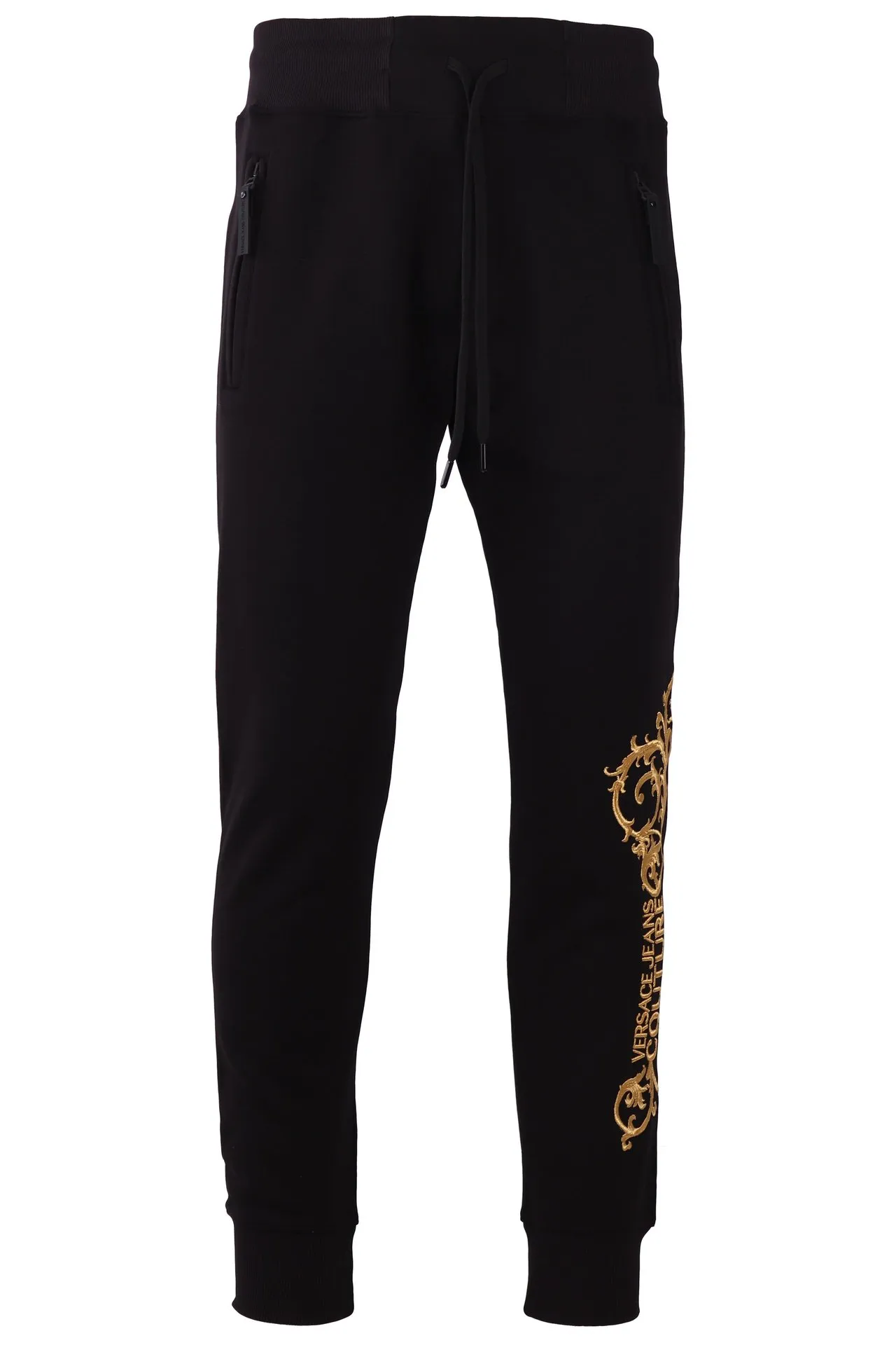 Pantalón de chándal Versace Jeans Couture de color negro con logo bordado