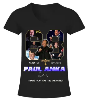 PAUL ANKA 68 YEARS OF 1955-2023 Camiseta cuello pico Mujer