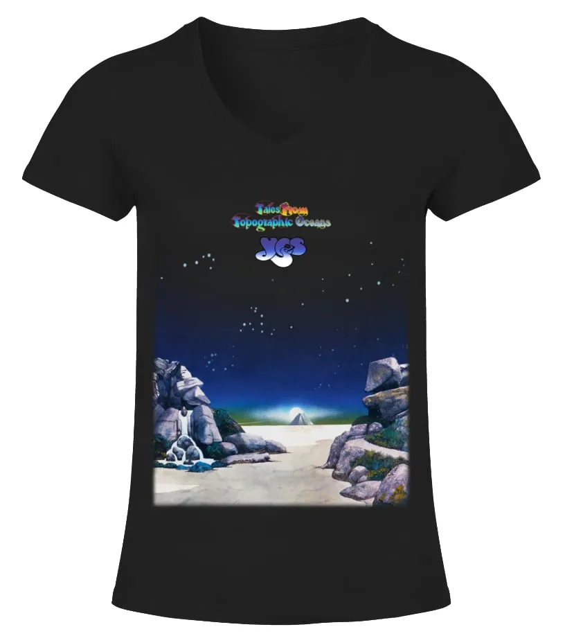 PGSR-BK. Yes - Tales From Topographic Oceans Camiseta cuello pico Mujer