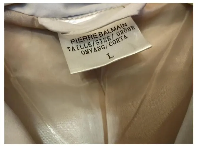 PIERRE BALMAIN CHAQUETA TRENCH LARGA ARENA TL O T 42/44/46 Beige 