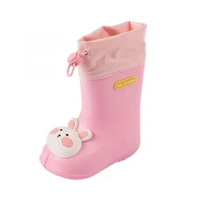 Pink 130children's cartoon pvc rubber waterproof rain boots fashion classic baby water shoes rabbit frog dolls boys girls