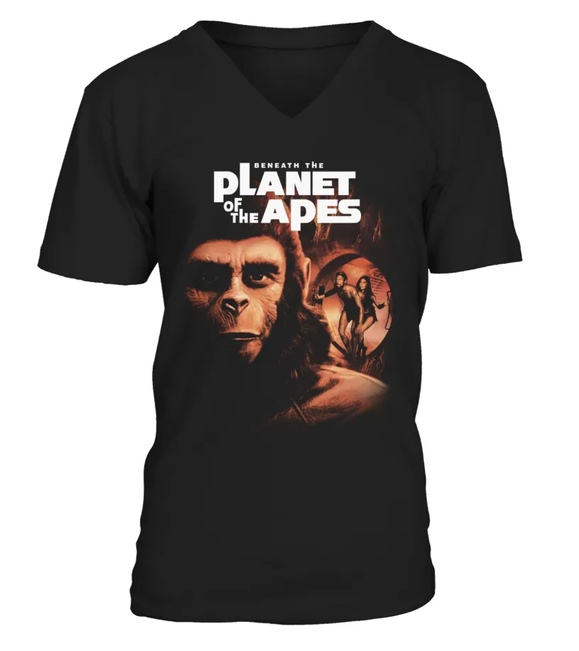 PLANET OF THE APES 5 BK Camiseta cuello en V Unisex