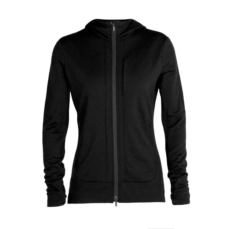 Polar para mujer Icebreaker Quantum III Ls Zip Hood (Black)