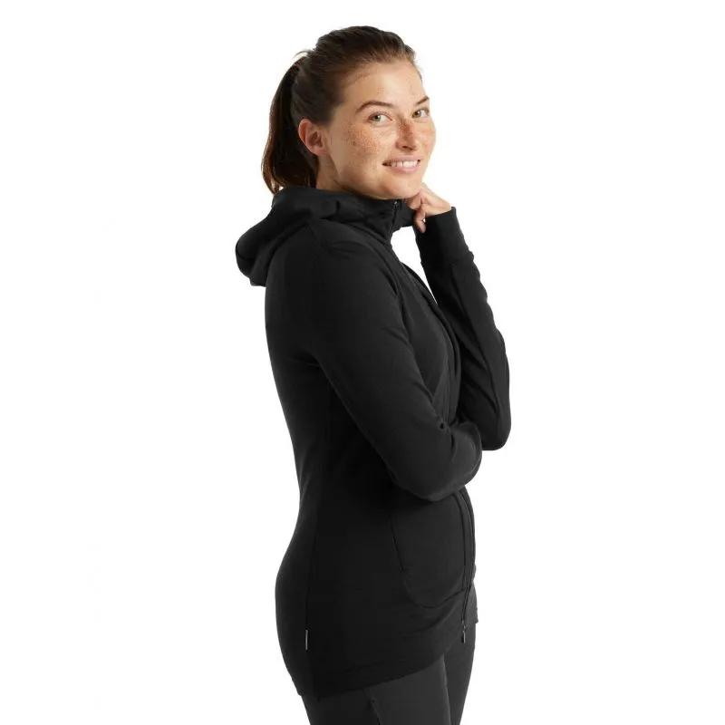 Polar para mujer Icebreaker Quantum III Ls Zip Hood (Black)