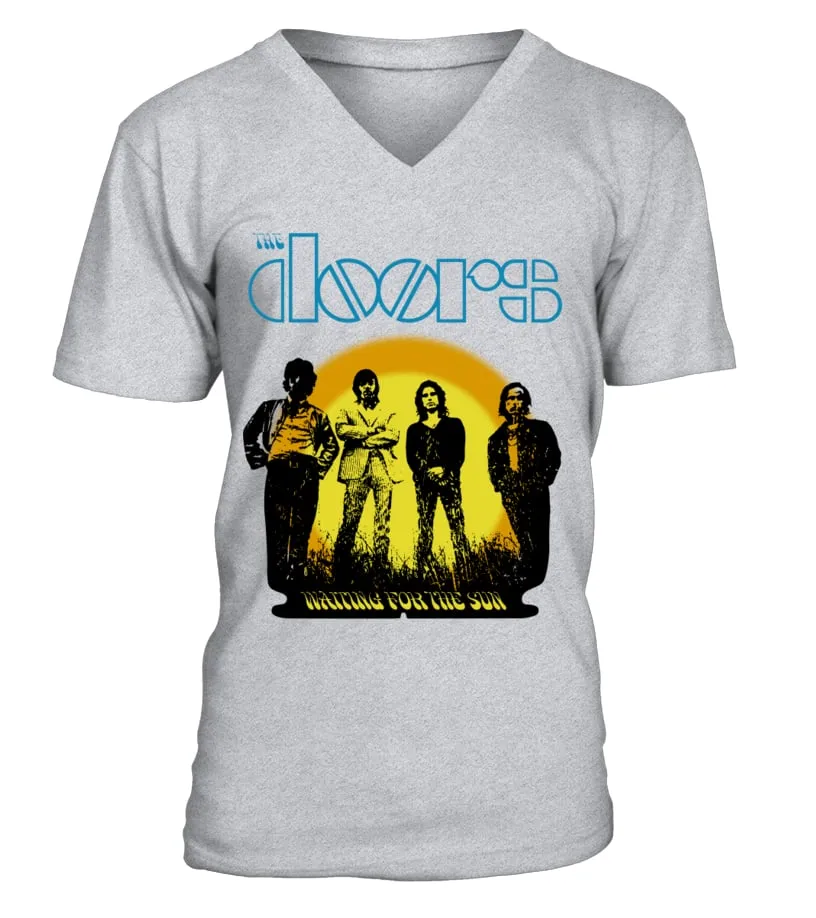 PSY200-062-GR. The Doors - Waiting for the Sun Camiseta cuello en V Unisex