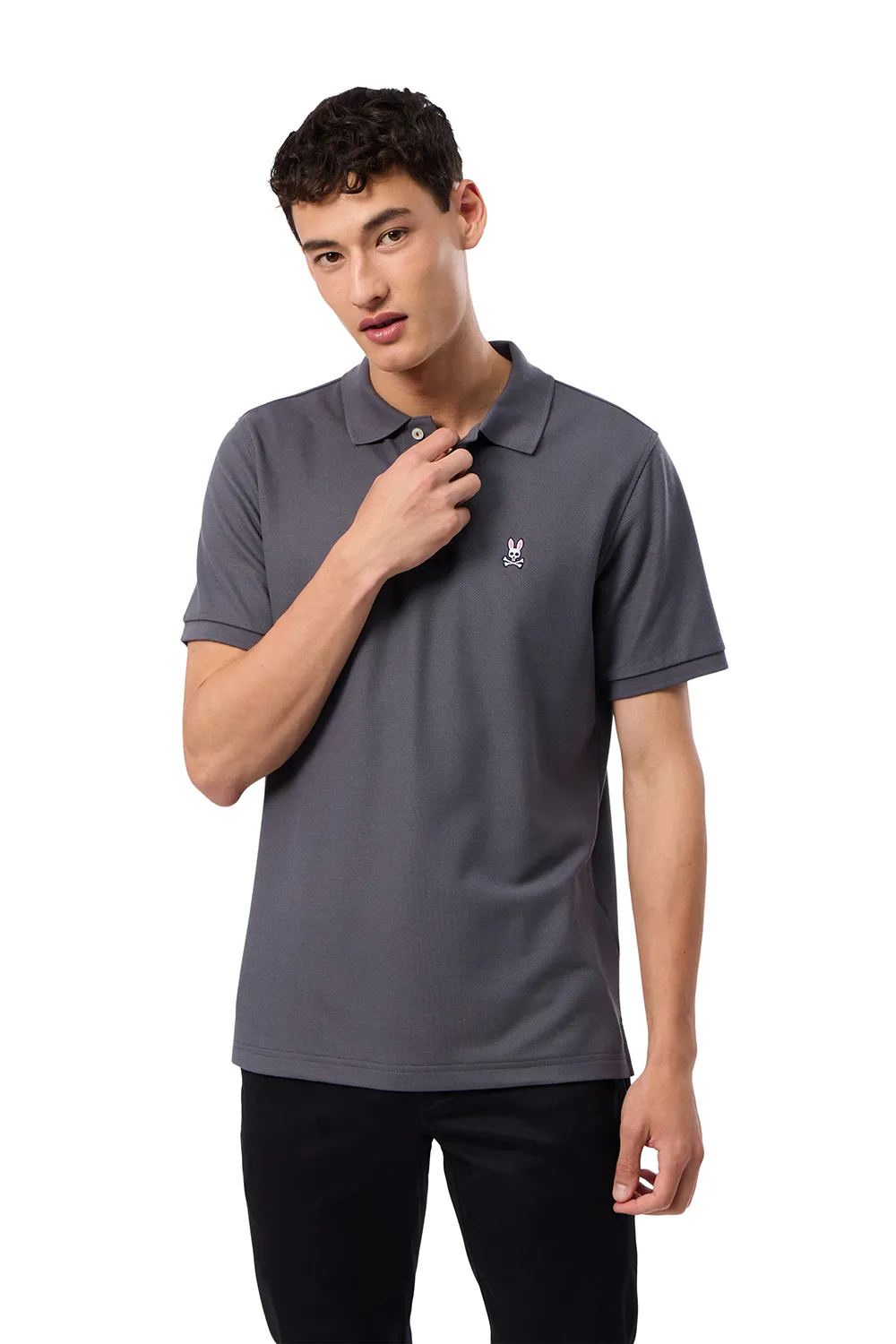 Psycho Bunny Polo Classic Pique Blackend Pearl