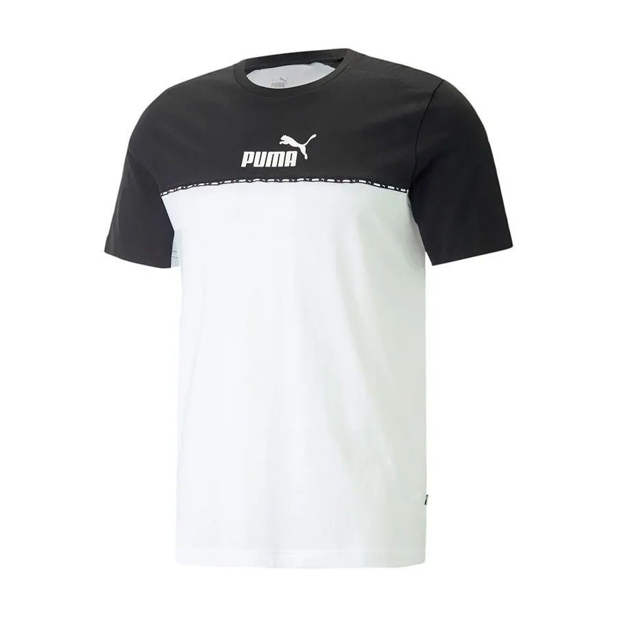 PUMA Camiseta Hombre ESS BLOCK X TAPE TEE 673341-01 NEGRO