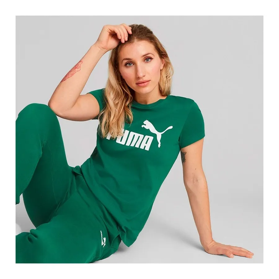 PUMA Camiseta Mujer ESS LOGO 586775-92 verde