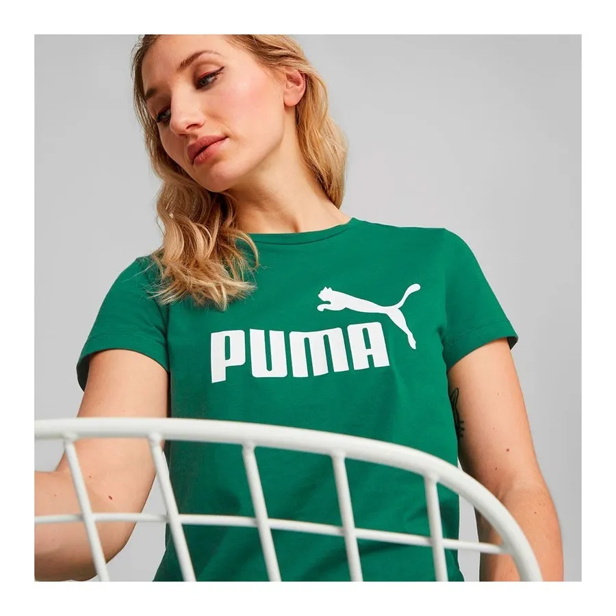 PUMA Camiseta Mujer ESS LOGO 586775-92 verde