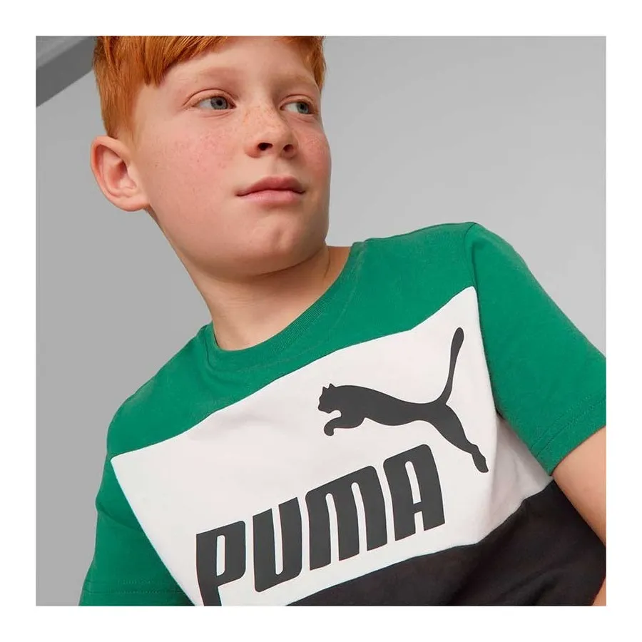 PUMA Camiseta NIÑO ESS+ COLORBLOCK 846127-37 NEGRO VERDE