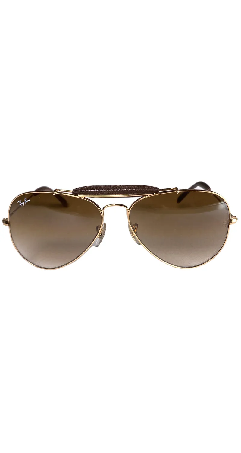 RAYBAN Anteojos Aviator Outdoorsman Cuero