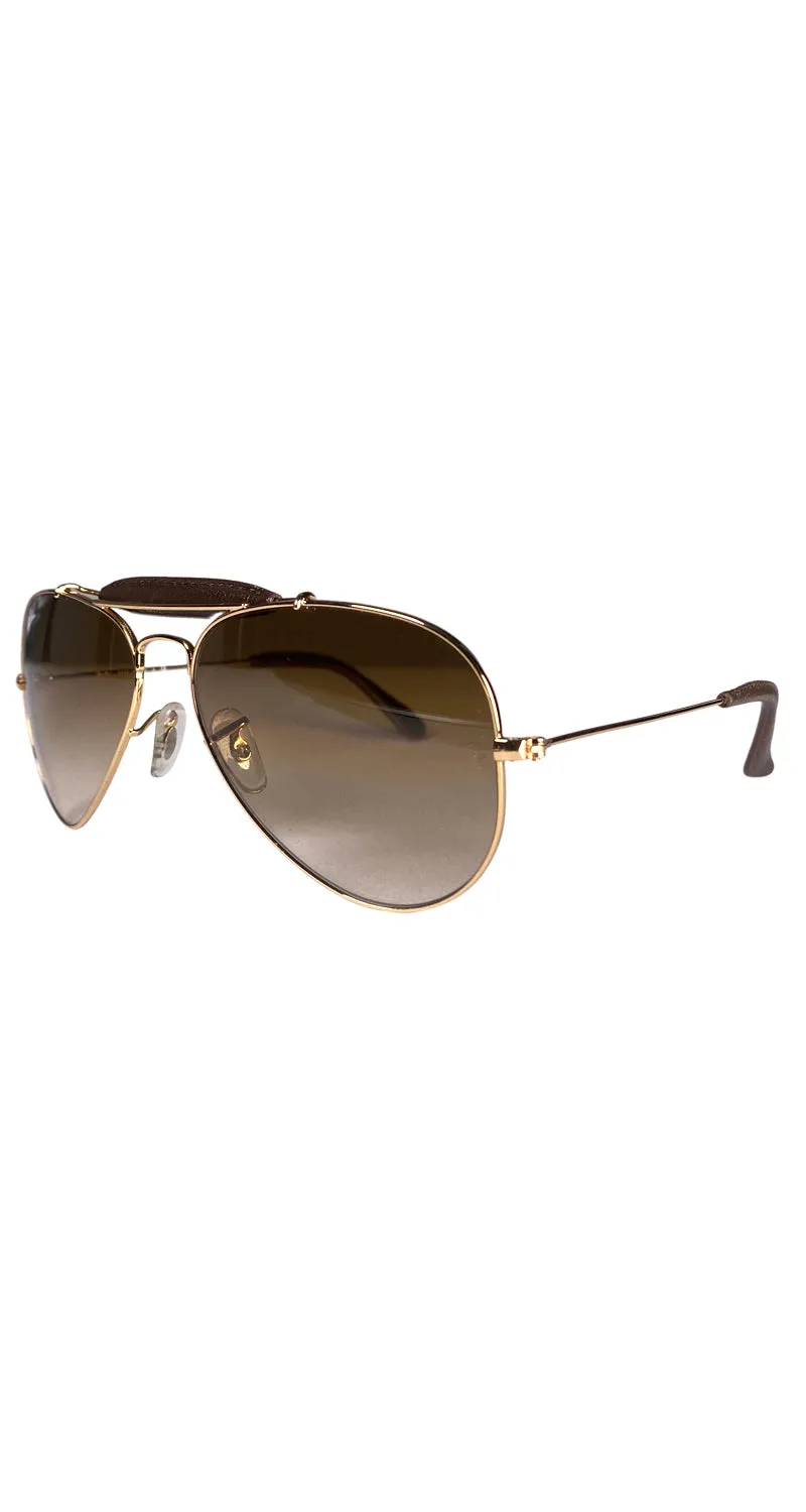 RAYBAN Anteojos Aviator Outdoorsman Cuero