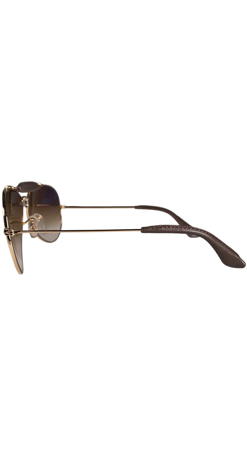 RAYBAN Anteojos Aviator Outdoorsman Cuero