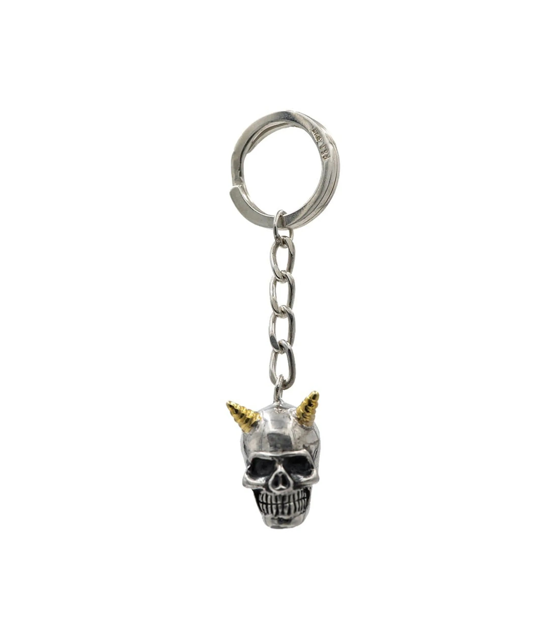 Rock & Jewel Llavero de Cráneo Albert Skull Dark Golden Devil Horns Unisex