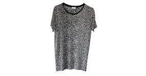 Saint Laurent Camiseta estampada leopardo Negro 